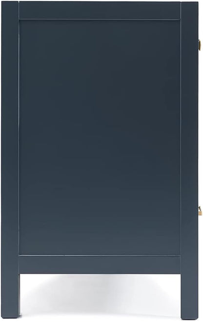ARIEL Cambridge 72-inch Bathroom Vanity Base Cabinet,Solid Wood, 4 Soft Closing Doors, 6 Dovetail Drawers, Midnight Blue