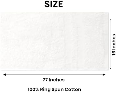 Cinara Bed & Bath Premium 100% Cotton Hand Towels – Soft, Quick Dry & Highly Absorbent – 16x27 Inches, Pack of 24 – Ideal for Bathroom, Salon, Gym, Spa & Everyday Use – White