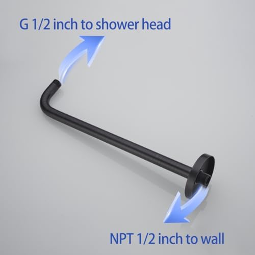 Stainless Steel Shower Head Extension Arm Wall Mounted Rainfall Shower Tube Bathroom Hardwares Accessories 16 Inch Oil Rubbed Bronze,SW-RD91018-16-ORB.