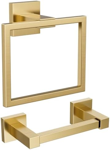 FORIOUS Toilet Paper Holder and Towel Ring Set, Bathroom Accessories Set
