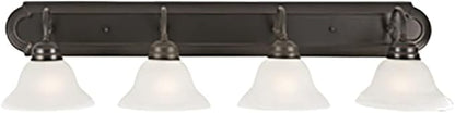 Design House 517714 Millbridge Vanity Light Dimmable with Frosted Glass for Above Bathroom Mirror, Oil Rubbed Bronze, 4-Light