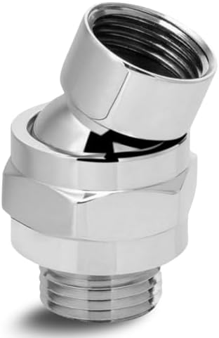 Shower Head Swivel Adapter, Adjustable Pivot Ball To Adjust Showerhead Angle, Universal All Metal Shower Arm Extension Connector, Showering Components(COLOR:silver)