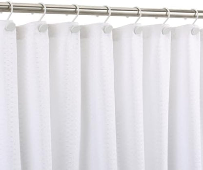 CHICTIE White Shower Curtain Hooks, Rustproof Shower Curtain Rings for Bathroom, Metal Shower Hooks for Shower Curtain Rod, Modern Decorative Shower Curtain Hangers Set of 12, Round Heavy Duty Design