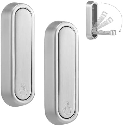 Folding Wall Hooks, 2 Pack, Silver, Zinc Alloy, Heavy Duty Coat Hooks