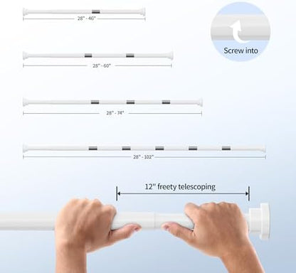 Mcrbeay Shower Curtain Rod, 1" Diameter Heavy Duty Tension Shower Rod