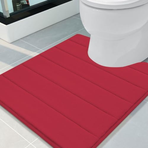 Buganda Memory Foam U-Shaped Toilet Rugs 24 x 20, Absorbent Bathroom mat