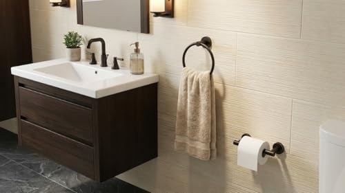 FORIOUS Toilet Paper Holder and Towel Ring Set, Bathroom Accessories Set