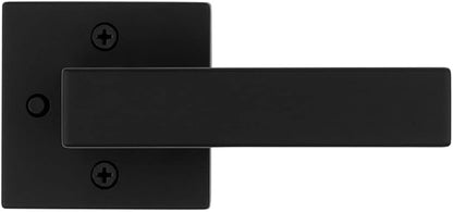 Kwikset Singapore Interior Privacy Door Handle with Lock, Door Lever for Bathroom and Bedroom, Matte Black Reversible Keyless Turn Lock, with Microban Protection (Pack of 4)