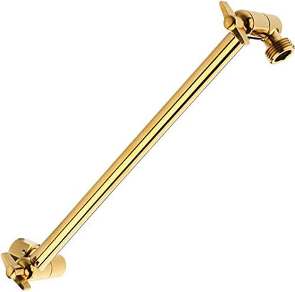 11 Inch Adjustable Shower Head Extension Arm With Locking Set Screw, Singing Rain 304 Stainless Steel Egyptian Gold Angle Height Adjustable, G1/2 Universal Connector Compatible (Egyptian Gold)