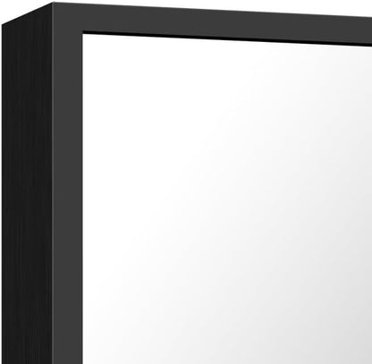 YIROMAN Bathroom Mirror 18"x24", Black Bathroom Mirrors for Over Sink with Aluminum Frame, Rectangular Vanity Mirror with Right Angle, Wall Mirror for Oversink, Vanity, Bedroom, Living Room