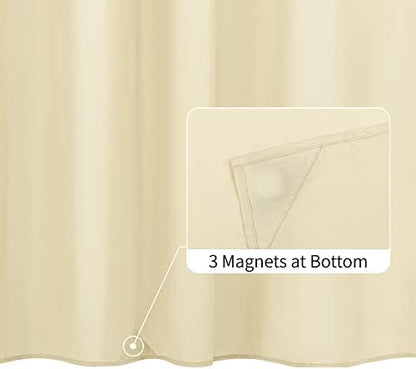 ALYVIA SPRING Cream Fabric Shower Curtain Liner Waterproof - Soft & Light-Weight Cloth Shower Liner with 3 Magnets, Hotel Quality & Machine Washable - Standard Size 72x72, Cream (Pack of 2)