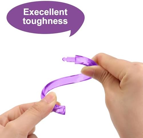 Purple Shower Curtain Hooks - 12 Pcs Circular Plastic Shower Curtain Rings for Bathroom - O Shaped Transparent Purple Shower Hooks Rings for Shower Curtain Rod