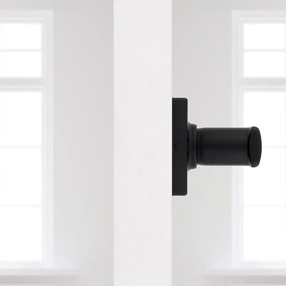 Kwikset Breton Dummy Door Handle, Single Sided Lever for Closets, French Double Doors, and Pantry, Matte Black Non-Turning Reversible Interior Push/Pull Lever, with Microban Protection