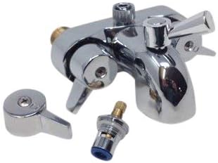 R2200BR Clawfoot Tub Shower Faucet and Rectangular Combo Set - Chrome-Brass Construction - 3 ⅜-Inch Center-Diverter Faucet in Chrome - ¾” MIP Connections - 61” 2-Piece Riser with Show