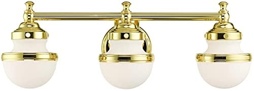 Livex Lighting 3 Light Polished Brass Bath Vanity,5713-02