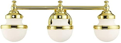 Livex Lighting 3 Light Polished Brass Bath Vanity,5713-02