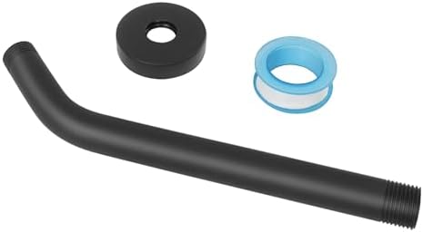 NearMoon Shower Arm with Flange, Made of 304 Stainless Steel Shower Extension Extender Pipe, Wall-Mounted for Fixed Bathroom Showerhead, Never Rust (12 Inch, Matte Black)