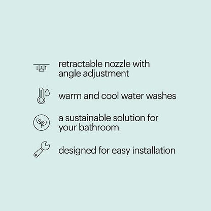 Brondell Fresh Spa Adjustable, Bidet Attachment FSA-25 for Toilet Seats with Adjustable Single Nozzle, Side Arm Control, Thin Profile, White (Dual Temperature)