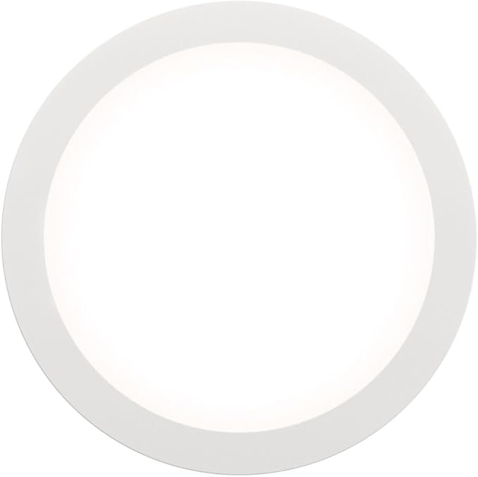 Juno Slim Basics 6 Inch LED Ceiling Light, Low Profile Surface Mount Downlight for Shower or Closet Lighting, 3000K/4000K/5000K Selectable White Light, Edged Trim, Wet Rated, Matte White, 6 Pack