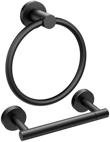 FORIOUS Toilet Paper Holder and Towel Ring Set, Bathroom Accessories Set