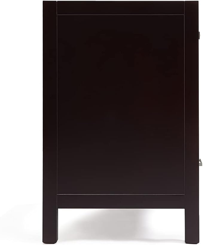 ARIEL Cambridge 60-inch Bathroom Vanity Base Cabinet,Solid Wood, 4 Soft Closing Doors, 6 Dovetail Drawers, Espresso