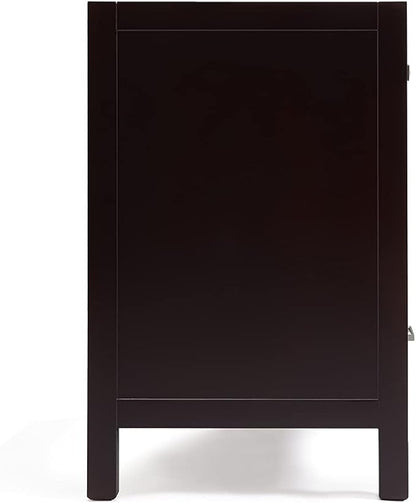 ARIEL Cambridge 60-inch Bathroom Vanity Base Cabinet,Solid Wood, 4 Soft Closing Doors, 6 Dovetail Drawers, Espresso
