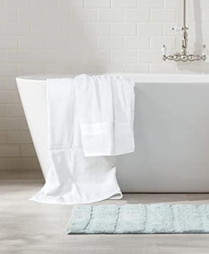 BOUTIQUO White Bath Towel Set - 8 Piece Set, 2 Bath 27x54, 2 Hand 16x28, 4 Wash 13x13 - 100% Ring Spun Cotton, Ultra Soft, Highly Absorbent