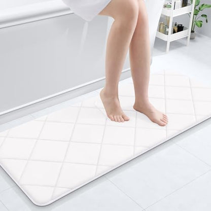 OLANLY Memory Foam Bath Mat 47x20, Ultra Soft and Absorbent Bathroom Rugs