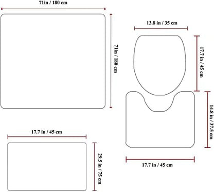 NBVKO Halloween Pumpkin Waterproof Curtain,with Non-Slip Rugs,Toilet Lid Cover and Bath Mat,Bathroom Shower Decor Accessory Set