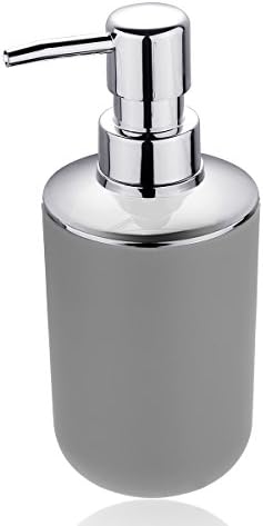 Bathroom Accessories Set 6 Piece - Trash Can, Toothbrush Holder, Toothbrush Cup, Soap Dispenser, Soap Dish, Toilet Brush Holder - Modern Bathroom Decor Set (Grey)