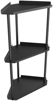 FLE Corner Bathroom Counter Organizer, 3 Tier Corner Shelf Countertop Black
