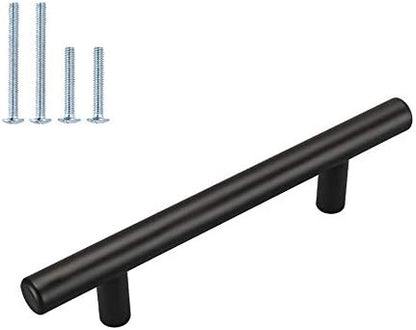 homdiy 3.5" Cabinet Handles Black Drawer Pulls - HD201BK Modern Cabinet Pulls Cabinet Hardware for Kitchen Cabinets, 10 Pack Stainless Steel Cupboard Handles