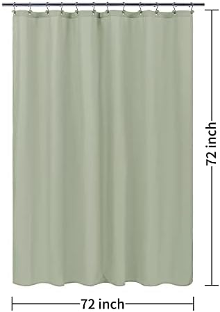 ALYVIA SPRING Sage Green Fabric Shower Curtain Liner Waterproof - Soft & Light-Weight Cloth Shower Liner with 3 Magnets, Hotel Quality & Machine Washable - Standard Size 72x72, Desert Sage (Pack of 2)