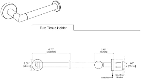 Gatco 4633 Glam Wall Mounted Toilet Paper Holder, Single Post Chrome Toilet Tissue Roll Holder, 6.7-Inch Modern Bathroom Paper Dispenser, Rust-Resistant Accessory for Powder Room & Guest Bathroom