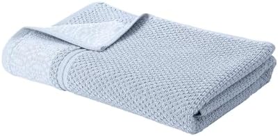 Modern Threads Astra 6-Piece 100% Cotton Towel Set – Jacquard Geometric Pattern – Includes 2 Bath Towels, 2 Hand Towels, 2 Washcloths – Absorbent, Quick Dry, Soft & Durable – Light Blue