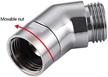 Shower Head Elbow Adapter, Shower Arm Elbow Adapter for Hand Showers and Wall-mounted Showers，Shower Arm Extension (135degree）