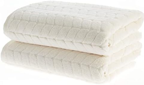 BAGNO MILANO Turkish Cotton Bath Towels, Hand Towels - Soft Plush Jacquard Collection - Highly Absorbent Towel Set (Cream, Bath Sheet 35x70)