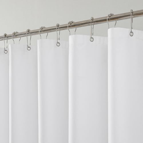 1 Pack Water-Repellent Fabric Shower Curtain Liner, 54x78 White