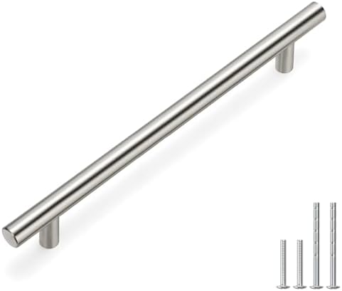 homdiy 30Pack 7-1/2in Hole Centers Zinc Alloy Kitchen Cabinet Handle - HD201SN Drawer Pulls Mordern Cabinet Handles for Bathroom Wardrobe Cabinet Hardware