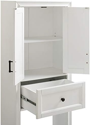Crosley Furniture Tara Over The Toilet Storage Cabinet and Bathroom Organizer with a Drawer and Shelves, Vintage White