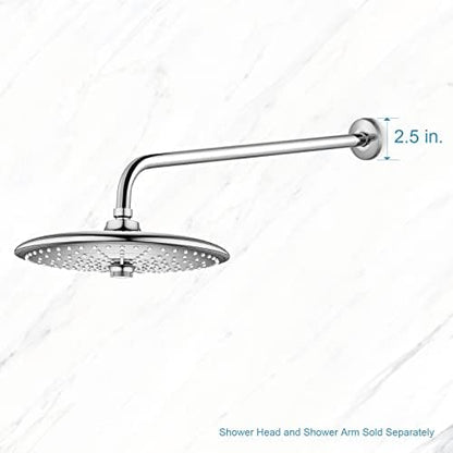 OFFO Shower Arm with Flange, 24 in Wall Mount Replacement Angle Shower Head Arm Wall-Mounted For Fixed Shower Head & Handheld Showerhead, Chrome