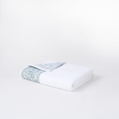 Modern Threads Allie 6-Piece 100% Cotton Towel Set – Jacquard Floral Border – Includes 2 Bath Towels, 2 Hand Towels, 2 Washcloths – Absorbent, Quick Dry, Soft & Durable – Seafoam
