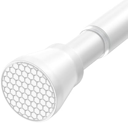 Tension Curtain Rod 28 to 48 Inches, White Tension Rod Adjustable Curtain Rod Non-Slip Shower Curtain Rod No Drill Shower Rod Spring Tension Shower Curtain Rod Bathroom Curtain Rod