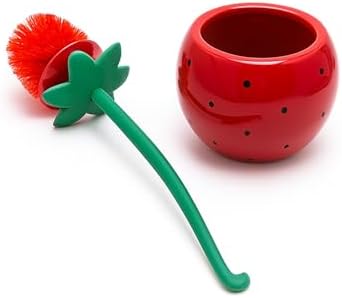 Deep & Sturdy Toilet Bowl Brush with Holder - Strawberry Bowl Brush - Durable Scrubbing - Toilet Cleaners - Household Essentials - Bathroom Cleaner - Cleaning Supplies - Household Supplies