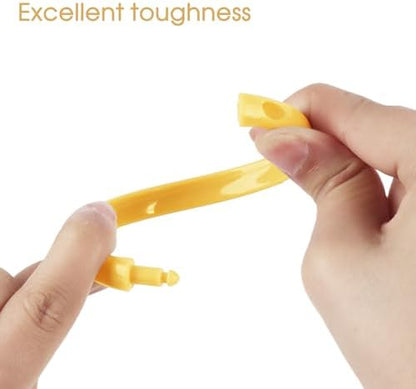 Yellow Shower Curtain Hooks - 12 Pcs Circular Plastic Shower Curtain Rings for Bathroom - O Shaped Yellow Shower Hooks Rings for Shower Curtain Rod