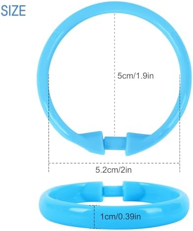 Light Blue Shower Curtain Hooks - 12 Pcs Circular Plastic Shower Curtain Rings for Bathroom - O Shaped Sky Blue Shower Hooks Rings for Shower Curtain Rod