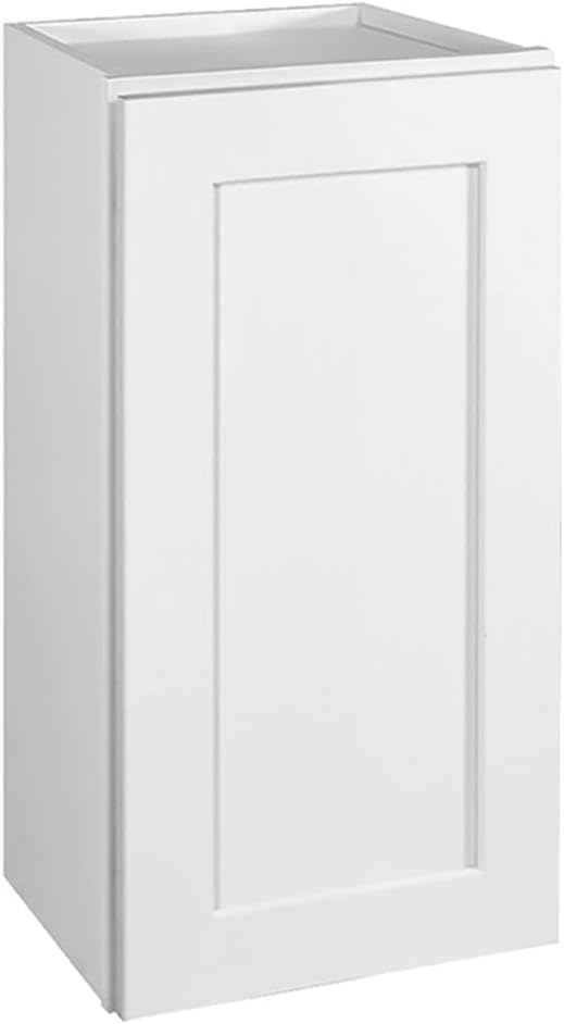 Design House Brookings Shaker Fully Assembled Wall Kitchen Cabinet W1836, 18 W x 12 D x 36 H, Painted White, Solid Wood, Design House, 569079