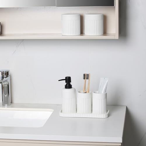 INIUNIK Bathroom Accessory Set, 6 Pieces, White