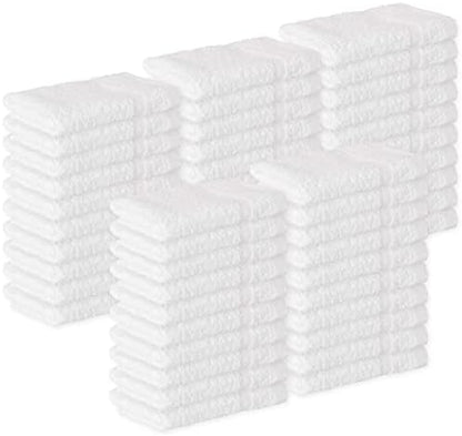 GREEN LIFESTYLE Washcloths 12" x 12" 40 Pack - 100% Cotton Wash Cloths, Soft Absorbent Face Towels, Bulk Washcloths for Body, Bathroom, Shower and Daily Use (White)