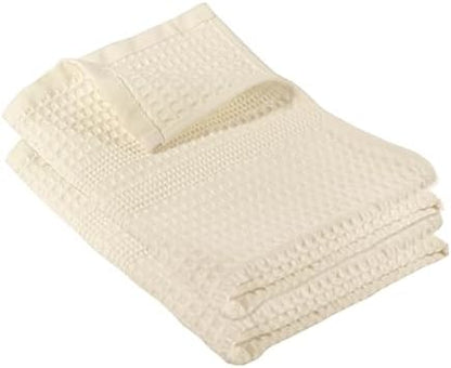 GILDEN TREE Waffle Hand Towels for Bathroom Quick Dry Towel Super Absorbent Thin 100% Cotton Lint Free, Hand Towels for Bathroom Set of 2, Classic Style (Cream)